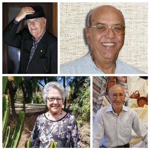 Elfidio Alonso, Perico Lino, Pimpinela Santana y Tino Curbelo, los cuatro distinguidos (Foto TA)